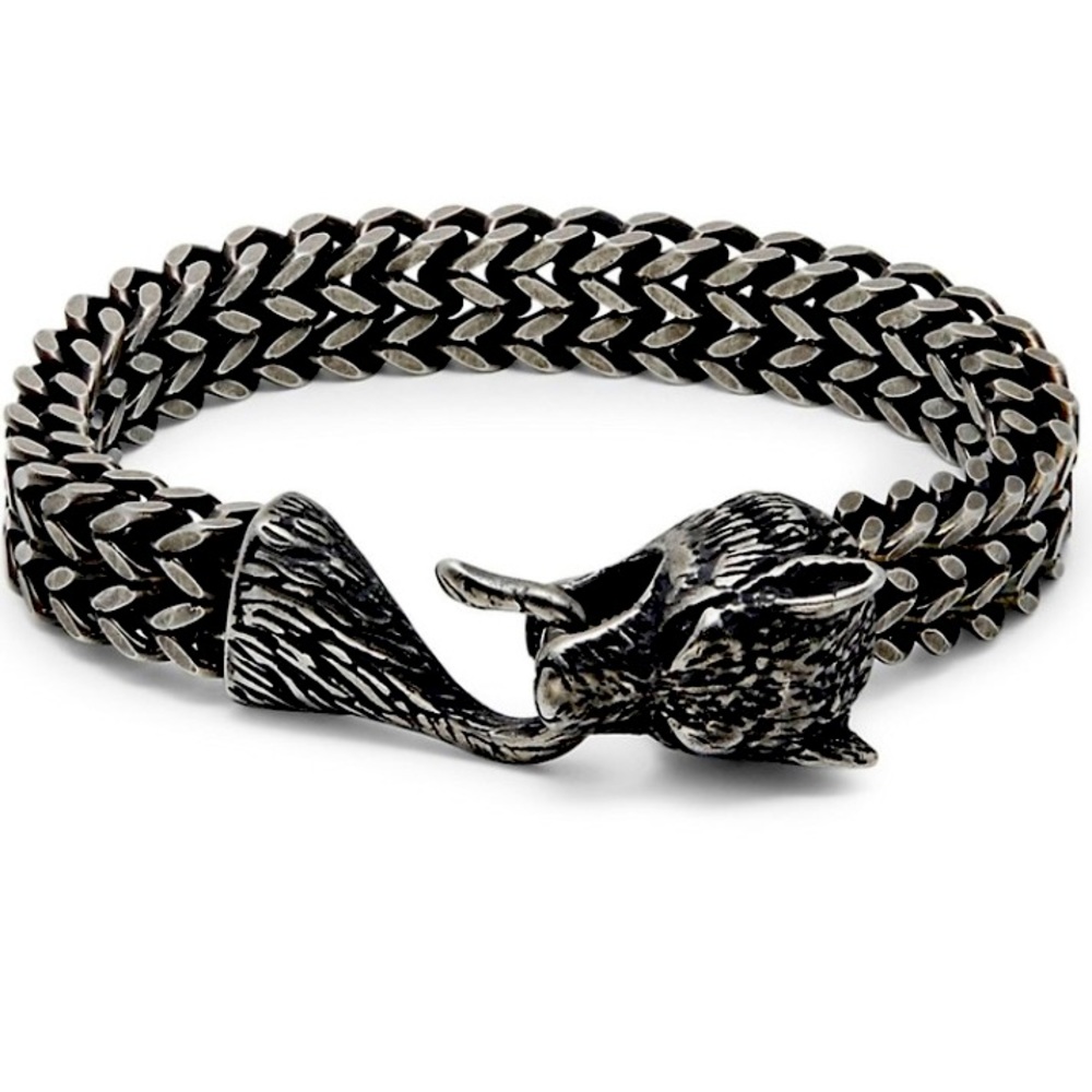 Jean Claude Viking Wolf Chain Bracelet